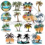 30 Palm Trees Transparent PNG Pack