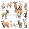 18 Farm Goats PNG Clipart – Transparent Background Animal Graphics