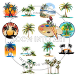 Tropical Palm Tree 28 PNG Bundle