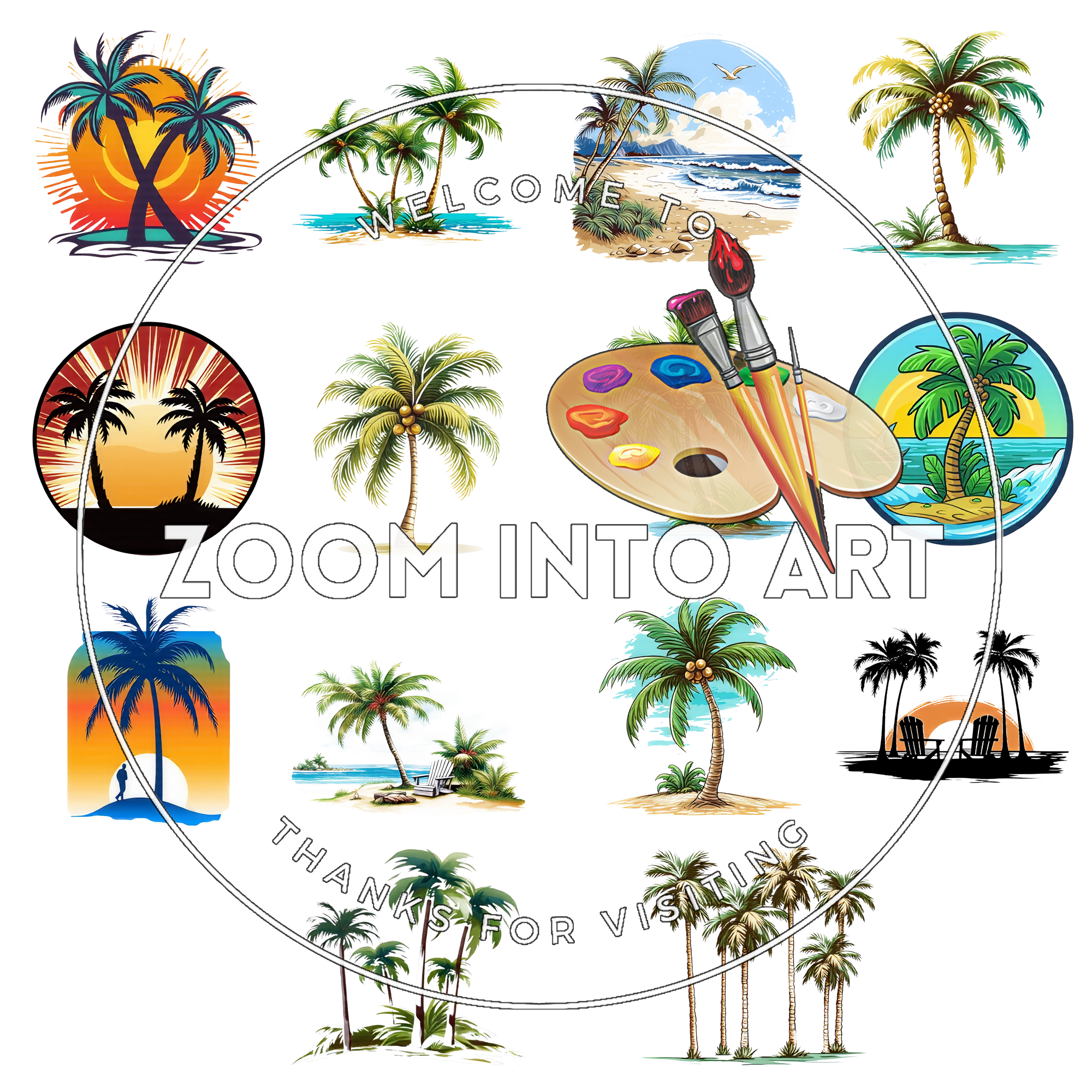 Tropical Palm Tree 28 PNG Bundle