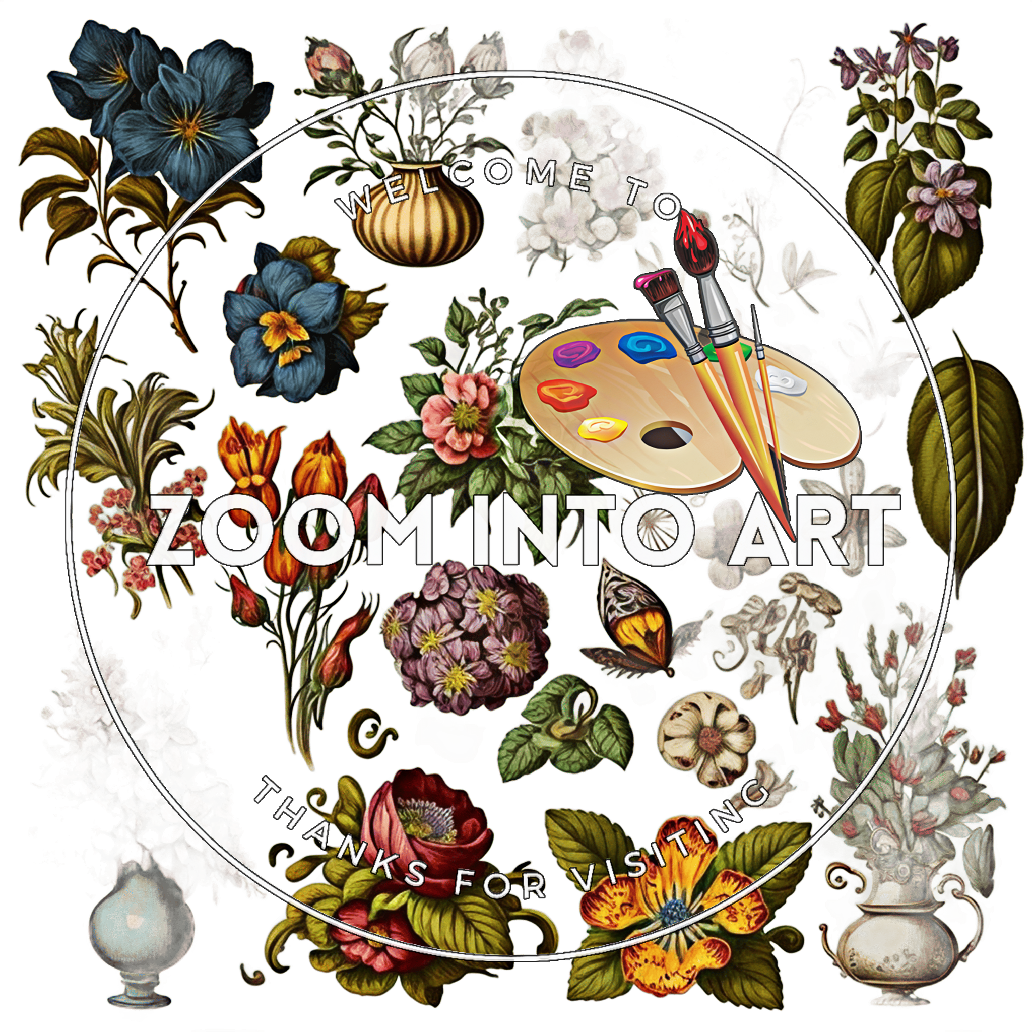30 Botanical Flower PNG Pack – Digital Floral Elements for Commercial Use